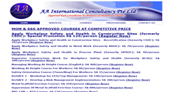 Desktop Screenshot of aainternational.com.sg